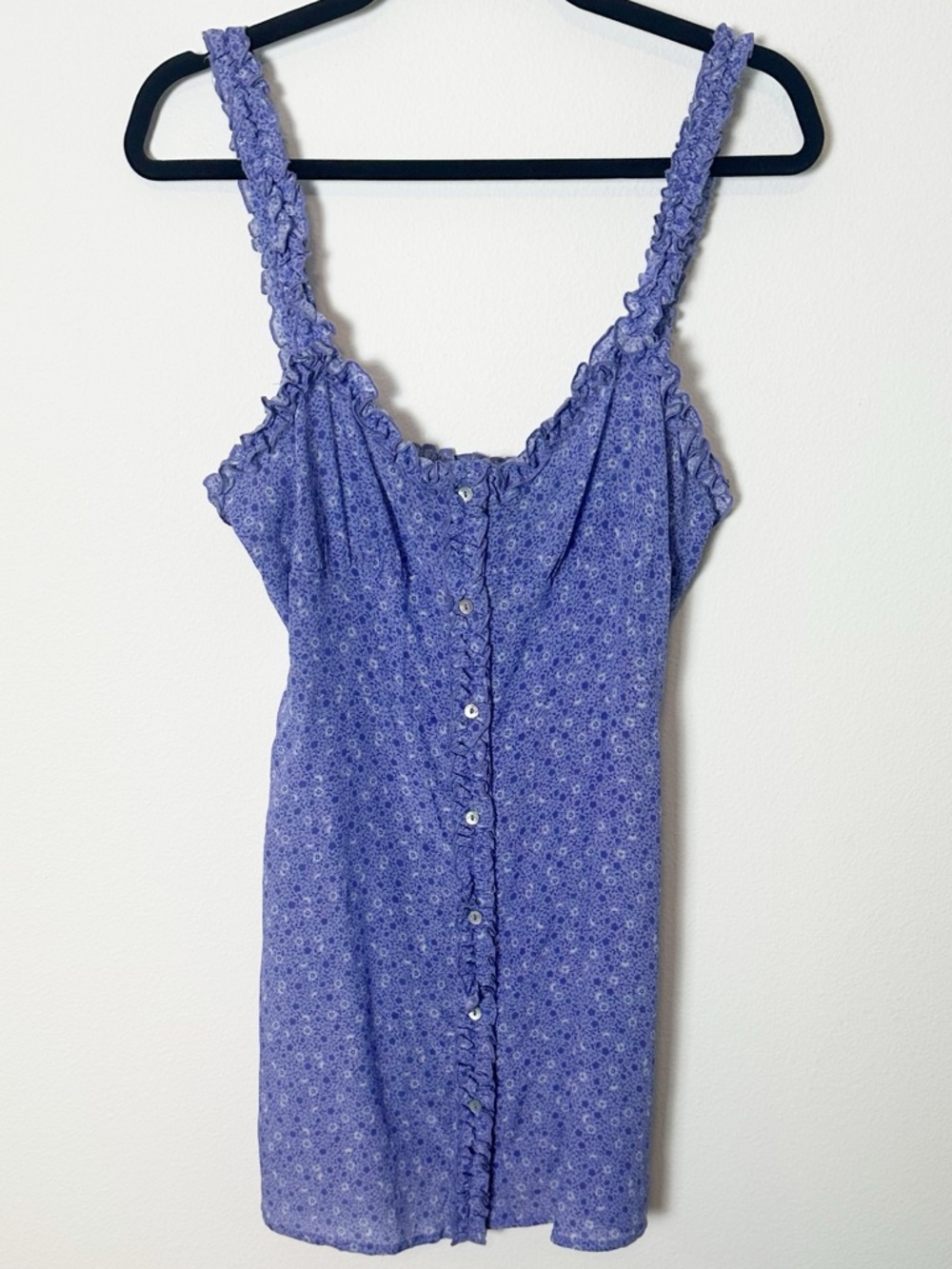 Réalisation Par The Julia 100% Silk Mini Dress Purple Haze Ditsy Floral Print L - Picture 3 of 10